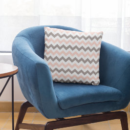 Modern  Rosa Taupe Chevron Mönster Kudde