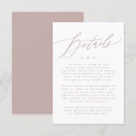 Modern Rosa Taupe & White Simple Monogram Bröllop OSA Kort