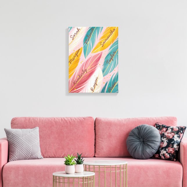 modern rosa teal guld anpassningsbar canvastryck (Insitu (Vardagsrum))