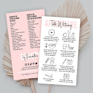Modern Rosa Teeth Whitening Aftercare Instructions Visitkort