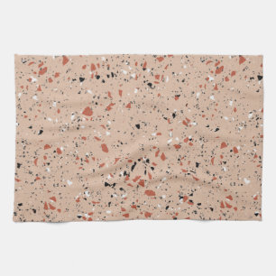 Modern Rosa Terrazzo Skriv ut Mönster Kökshandduk