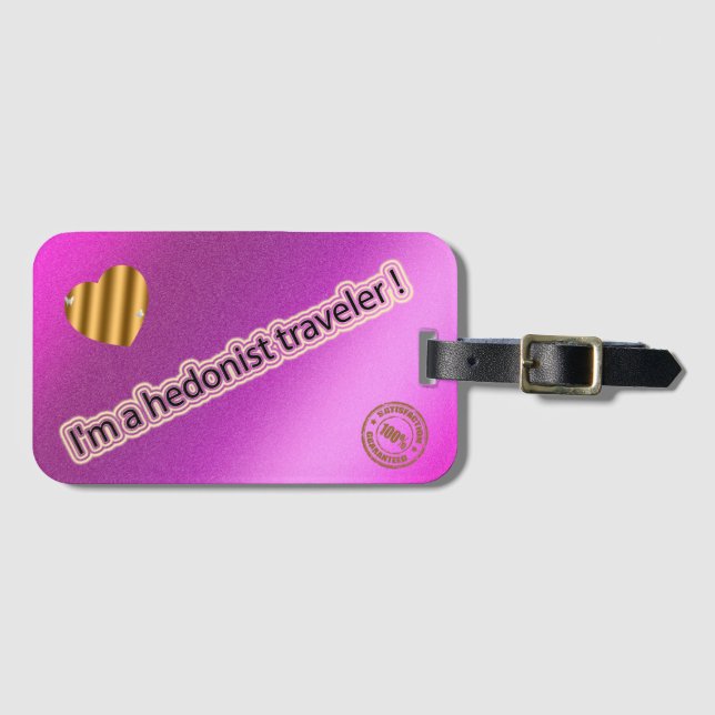 Modern Rosa Travel Bagagebricka (Framsida horisontal)