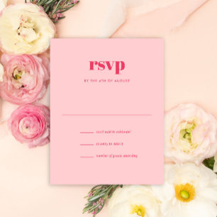 Modern Rosa Trendig Mix Match Bröllop OSA Kort