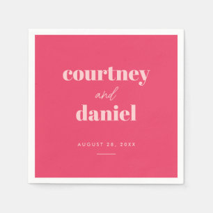Modern Rosa Trendig Mix Match Bröllop Pappersservett