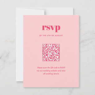 Modern Rosa Trendig Mix Match Bröllops QR-kod OSA Kort