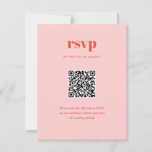 Modern Rosa Trendig Mix Match Bröllops QR-kod OSA Kort (Framsida)