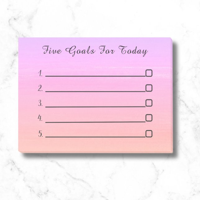 Modern Rosa Trendig Post-it Block (Pinkand orange ombre goals  to do list.)