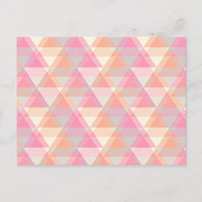 Modern Rosa Triangle Mönster Vykort (Framsida)