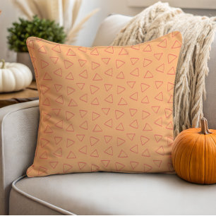 Modern Rosa Triangles på Orange Kudde