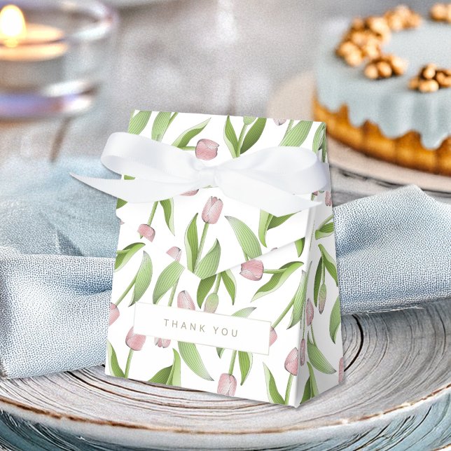 Modern Rosa Tulip Tack Party Presentaskar (Skapare uppladdad)