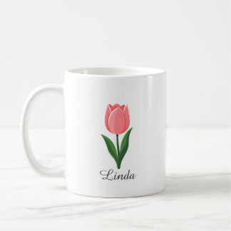 Modern rosa tulpanblomma kaffemugg