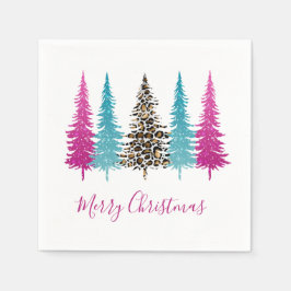 Modern Rosa Turcos Djurutskrift jul Pappersservett