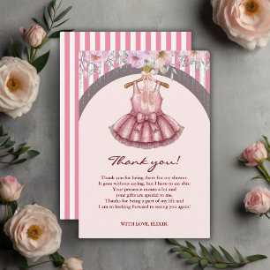 Modern Rosa Tutu Ballerina Ballet Baby Shower Tack Kort