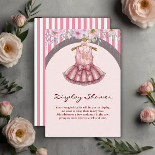 Modern Rosa Tutu Ballerina Ballet Baby Shower Tilläggskort