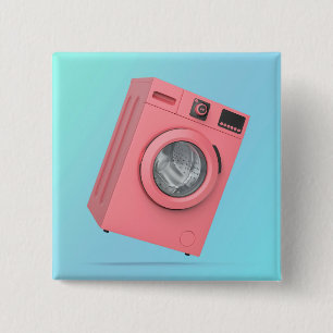 Modern rosa tvättande maskin knapp