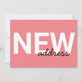 Modern Rosa Typography Flytta Announation Kort