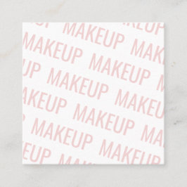 Modern  rosa, upprepande text mönster makeup fyrkantigt visitkort