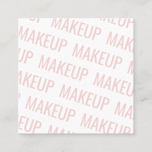 Modern rosa, upprepande text mönster makeup fyrkantigt visitkort