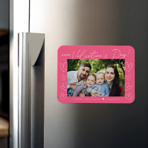 Modern Rosa Valentine Day Photo Magnet