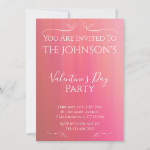 Modern Rosa  Valentines day-partiinbjudan Inbjudningar