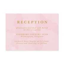 Modern Rosa Vattenfärg Bröllopsmottagning Kort