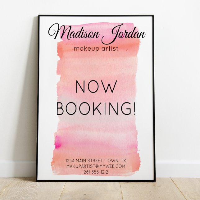 Modern Rosa vattenfärgspenseldrag Poster (Skapare uppladdad)