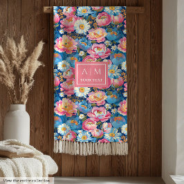 Modern rosa - vattenfärgsutlopp för bröllop fleecefilt