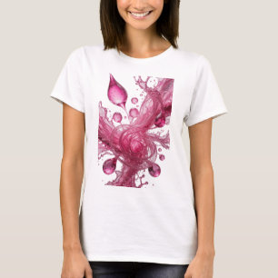 Modern Rosa VATTENSTänk Konstnärlig Motiv T Shirt