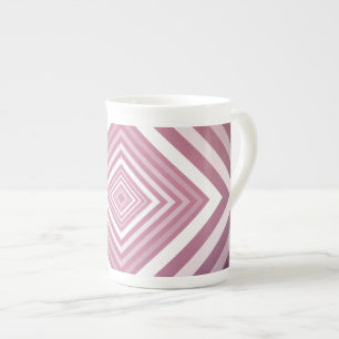 Modern Rosa & vit graderingsruta Benporslin Mugg