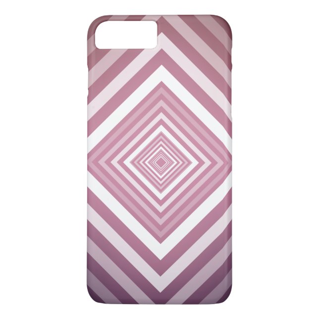 Modern Rosa & vit graderingsruta Case-Mate iPhone Skal (Baksida)