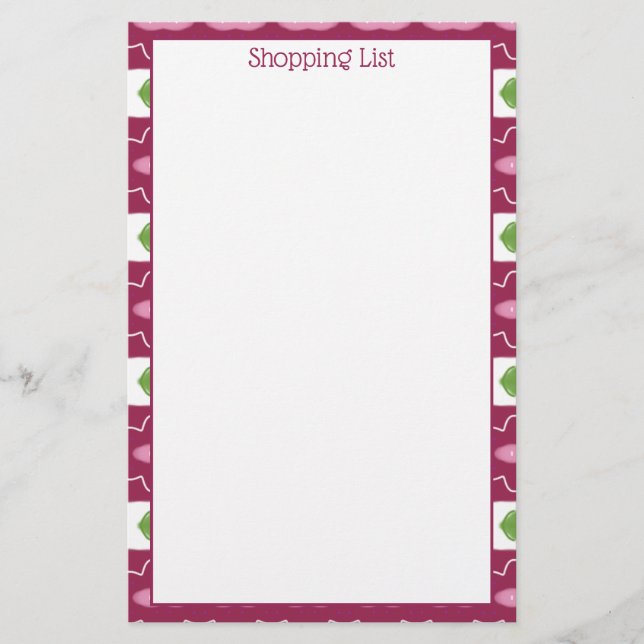 Modern Rosa vit med Grönt Brevpapper (Framsida)