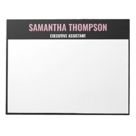 Modern Rosa, vit och svart Chic Anteckningsblock