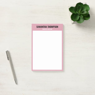 Modern Rosa, vit och svart Chic Post-it Block