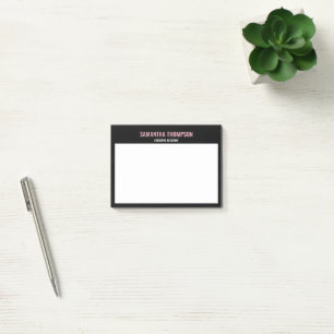 Modern Rosa, vit och svart Chic Post-it Block