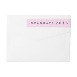 Modern rosa vitpolka dotsstudent 2016 etikettband