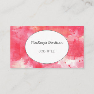 Modern Rosa Watercolor-Abstrakt Visitkort