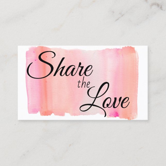 Modern Rosa Watercolor-penseldrag  kärlek Rabattkort (Framsida)