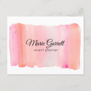 Modern Rosa Watercolor Push Stroke Marknadsföring Vykort
