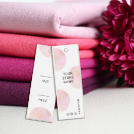 Modern Rosa Watercolor Social Media Pris Märkre Litet Visitkort