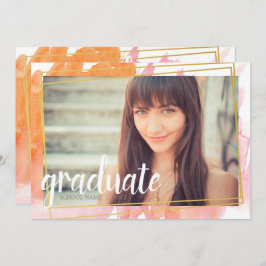 Modern Rosa Watercolor Student-inbjudan Inbjudningar