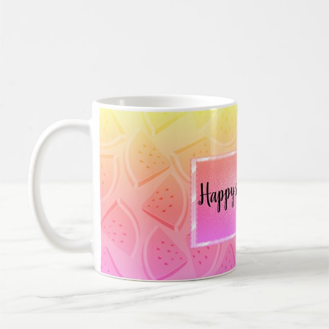 Modern Rosa Watermelon, sommaren Kaffemugg (Vänster)