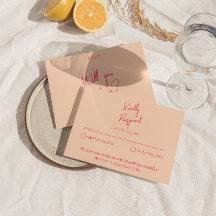 Modern Rosa Whimsical Retro Roligt Funky Bröllop