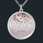 Modern Rosa White Blommigt Necklace Silverpläterat Halsband<br><div class="desc">Vit Blommigt Necklace,  vacker modern Rosa</div>