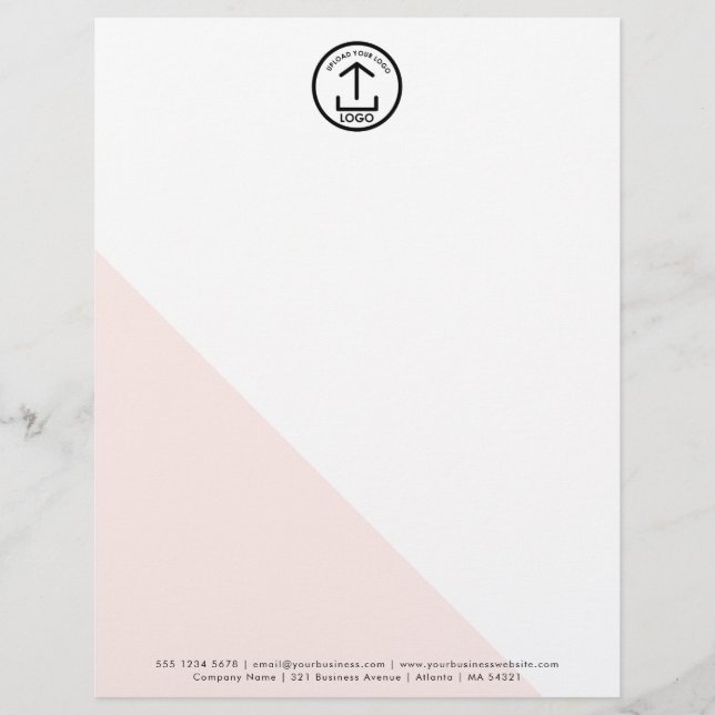 Modern Rosa White Business Logotyp Letterhead Brevhuvud (Framsida)