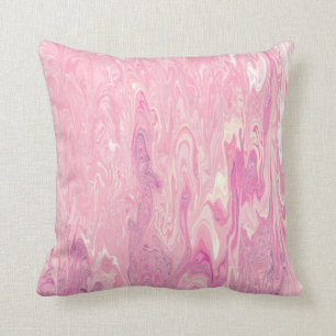 Modern rosa White Marbling Paint Abstract Design Kudde