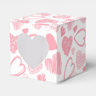 Modern Rosa White Romantic Kärlek Heart Doodle Presentaskar