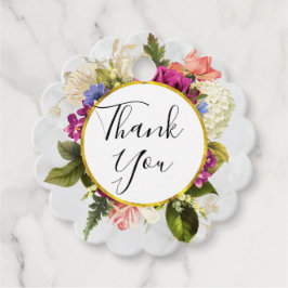 Modern Rosa & White Watercolor Blommigt Bouquet Gåvor Etiketter