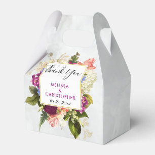 Modern Rosa & White Watercolor Blommigt Bouquet Presentaskar