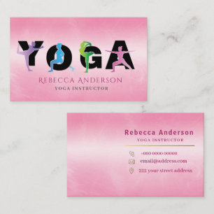 Modern Rosa Yoga Instructor Stil Visitkort