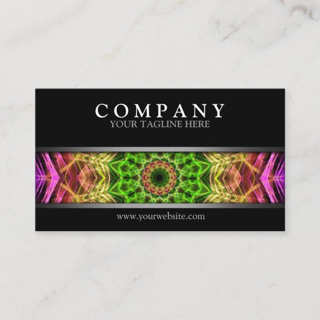 Modern rosablommaMandala Visitkort (Framsida)